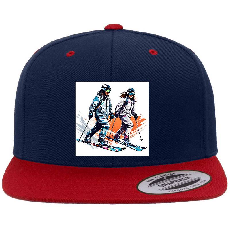 bright emblem of skiers Richardson Premium Trucker Snapback Caps