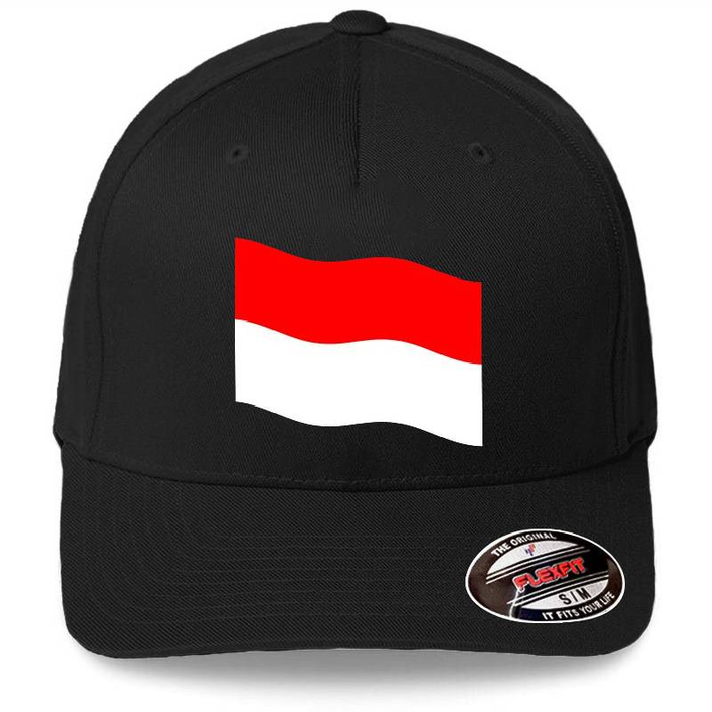 Indonesia Flag Waving Patriotic Indonesian Flags Premium Flat Bill Snapback Caps