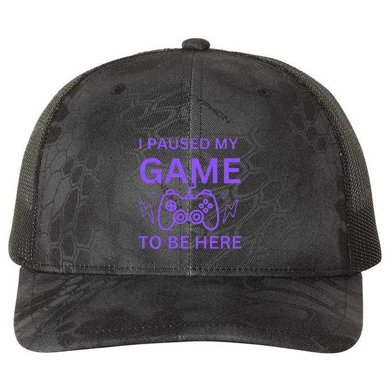 I Paused My Game To Be Here Premium Flat Bill Snapback Caps