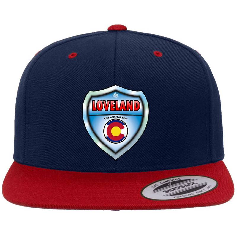 Loveland Colorado ski emblem Richardson Premium Trucker Snapback Caps