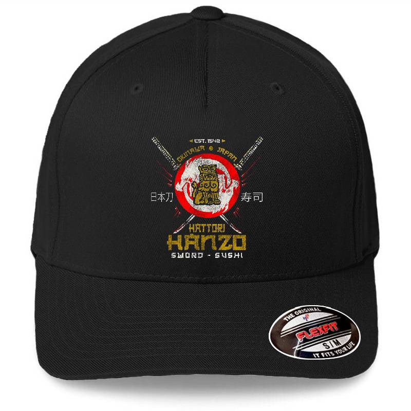 Háttori Hánzo Sword Logo Premium Flat Bill Snapback Caps