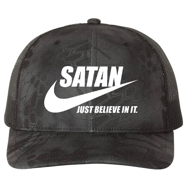 Satan Just Believe In It Premium Flat Bill Snapback Caps
