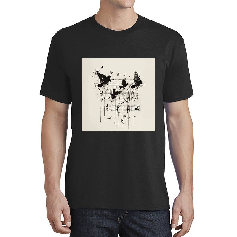 Birds in Flight with Music Notes Unisex Polo Jersey Sport Shirts