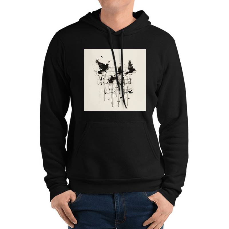 Birds in Flight with Music Notes Unisex Polo Jersey Sport Shirts