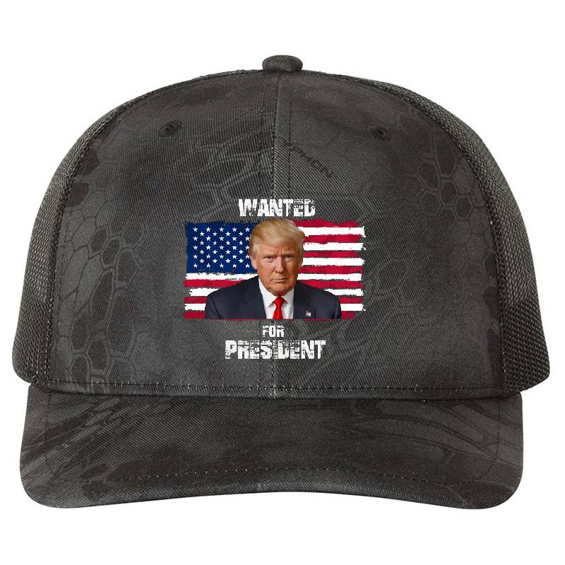 Donald Trump Most Wanted For President 2024 Premium Flat Bill Snapback Caps