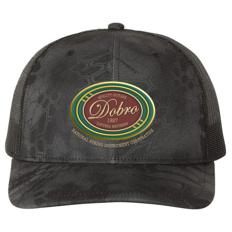 Wonderful Dobro Guitars 1927 Richardson Premium Trucker Snapback Cap  Kryptek Typhon Black