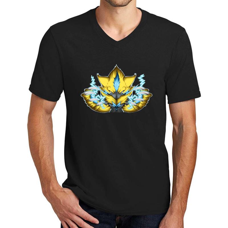 Zeraora W Lightning  Unisex V-Neck T-Shirt Men Black