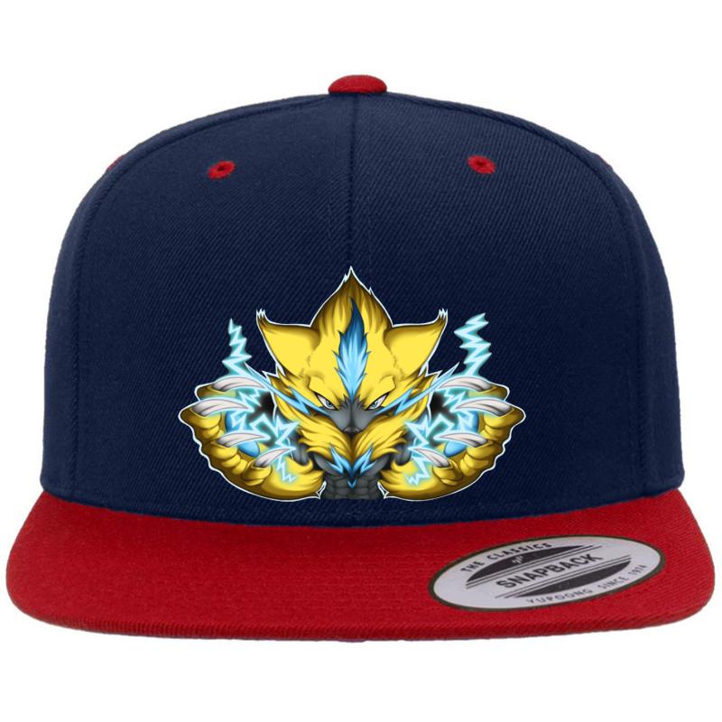 Zeraora W Lightning  Premium Flat Bill Snapback Cap  Navy