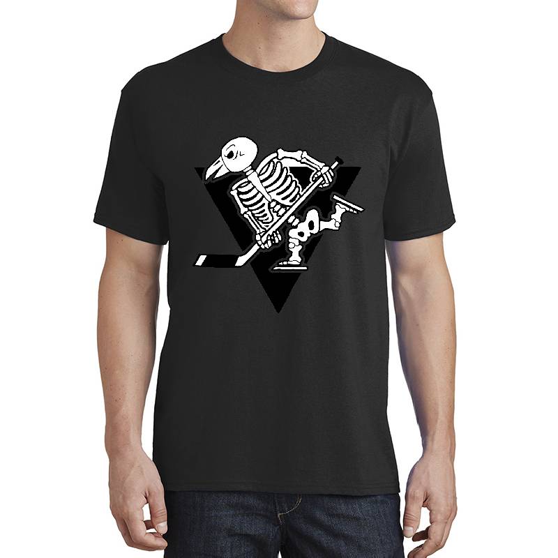 Pittsburgh Penguins Skeleton Logo Unisex V-Neck T-Shirts