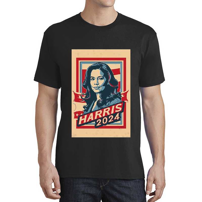 Harris 2024 Campaign Vintage-Inspired Poster Art Premium Flat Bill Snapback Caps