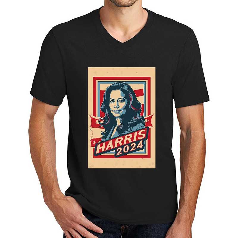 Harris 2024 Campaign Vintage-Inspired Poster Art Premium Flat Bill Snapback Caps