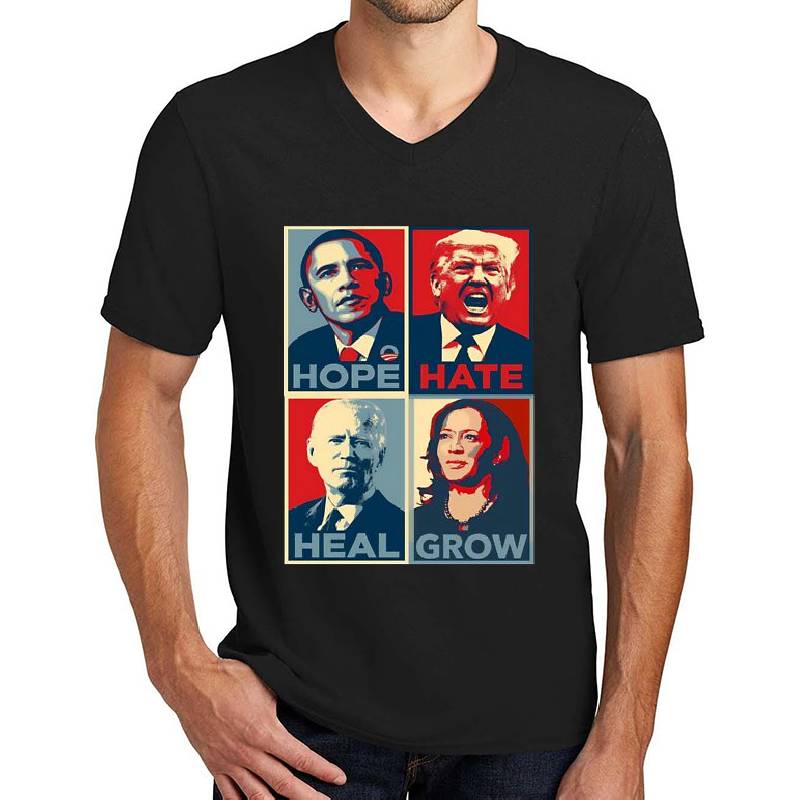 Hope Hate Heal Grow Unisex T-shirts