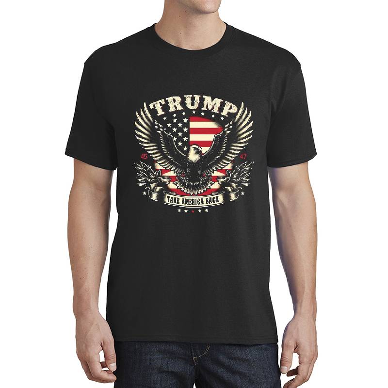 Trump Eagle with Flag Design 1 Unisex Polo Jersey Sport Shirts