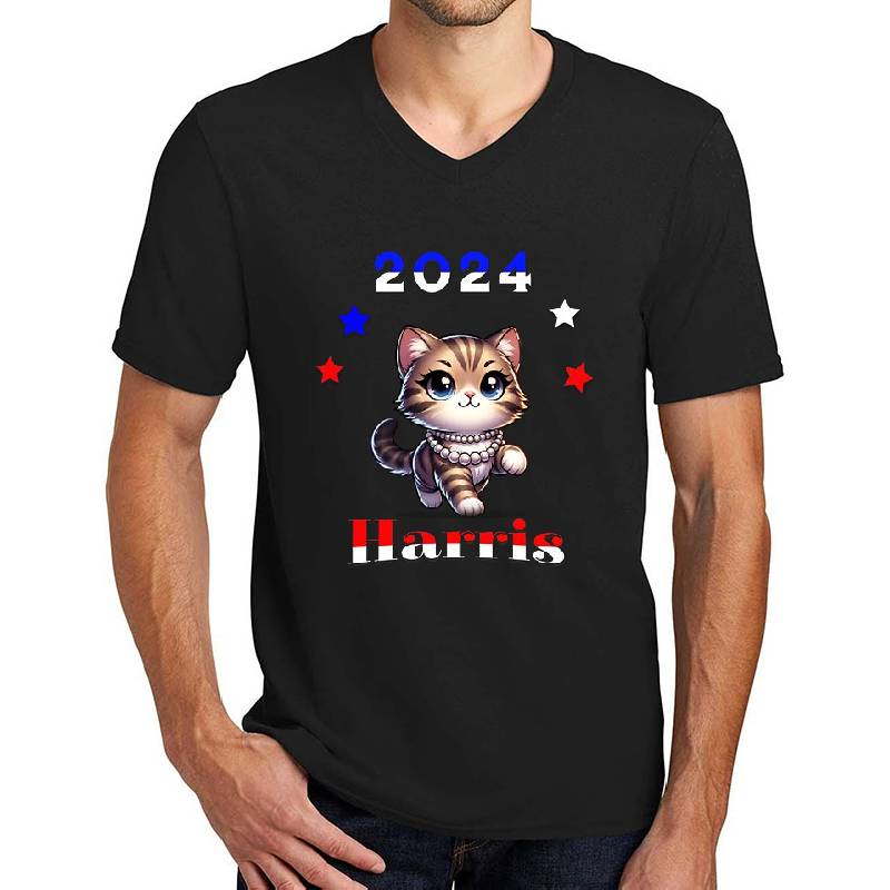 Kamala Harris 2024 Kitty wearing pearls 2 Unisex Polo Jersey Sport Shirts