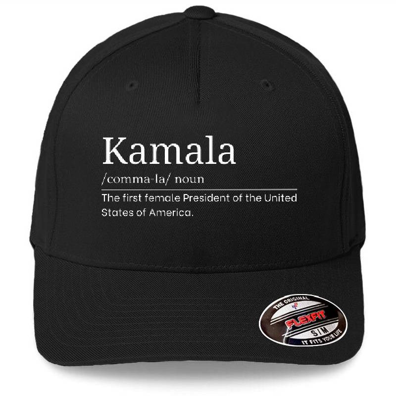Kamala comma-la Dictionary definition pronunciation T-Shirt Premium Flat Bill Snapback Caps