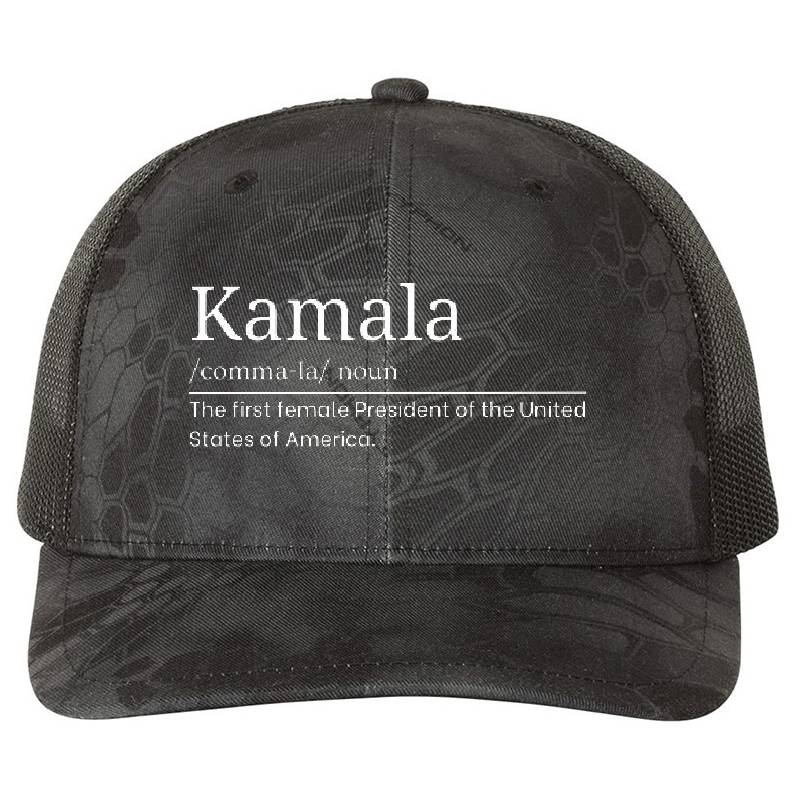 Kamala comma-la Dictionary definition pronunciation T-Shirt Premium Flat Bill Snapback Caps