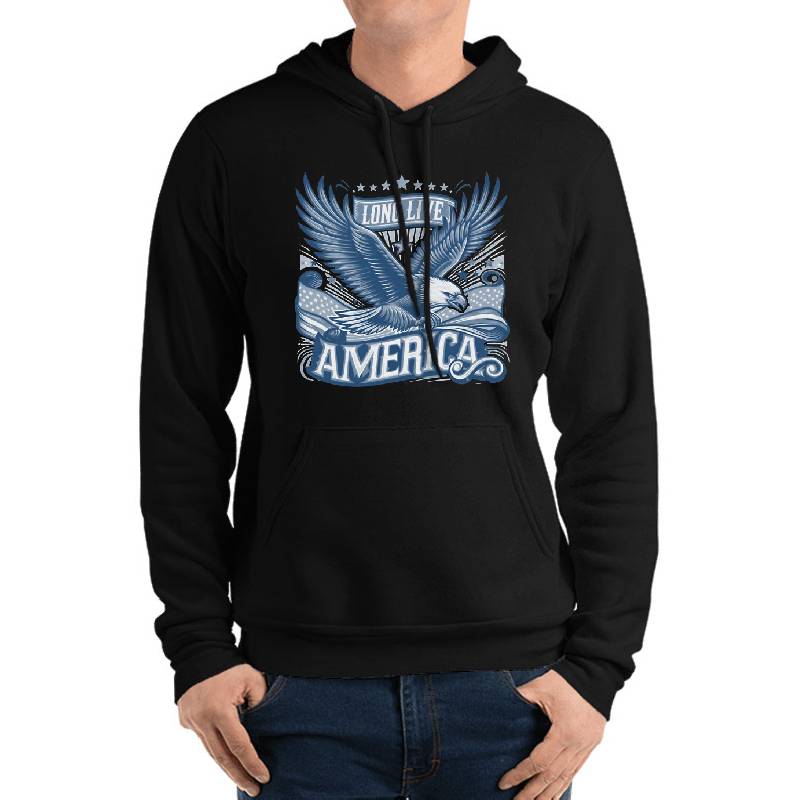 Retro Long Live America Patriotic Design Unisex V-Neck T-Shirts