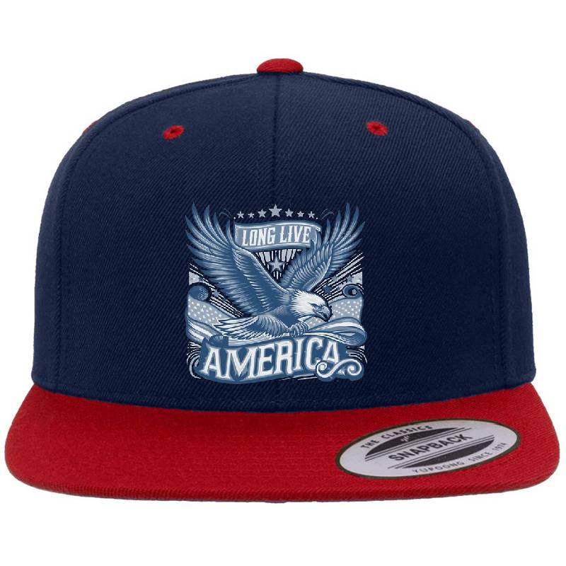 Retro Long Live America Patriotic Design Unisex V-Neck T-Shirts