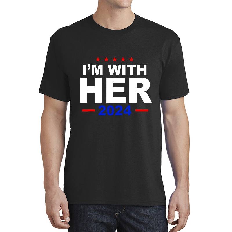 I'm With Her For Political, Gift For Harris President Election Unisex V-Neck T-Shirts