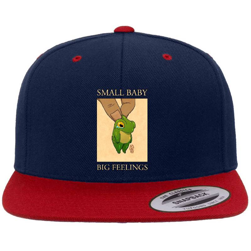 small baby big feelings cute frog artwork asian japanese chinese style drawing transparent bg Richardson Premium Trucker Snapback Caps