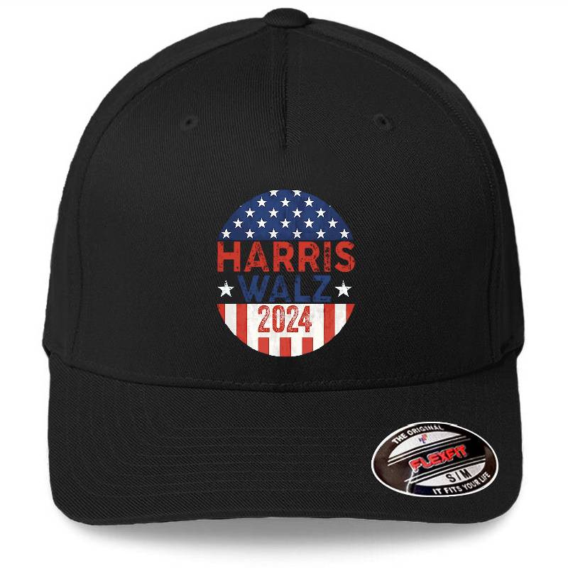 Harris Walz 2024 Kamala Harris Tim Waltz Vintage Button Richardson Premium Trucker Snapback Caps