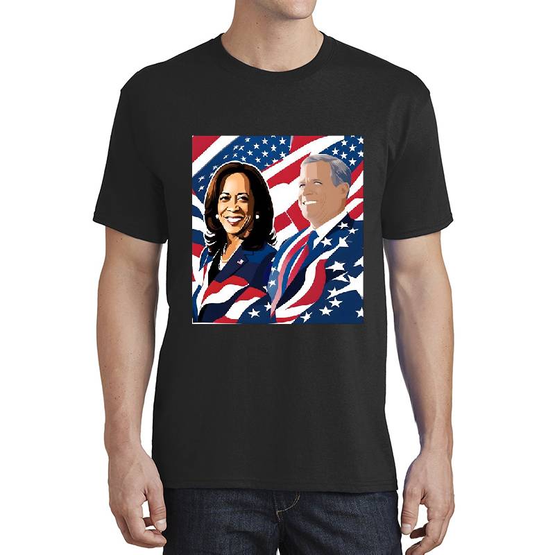 Kamala Harris 2024 Pop Art Poster | Harris Walz Election Campaign Unisex V-Neck T-Shirts