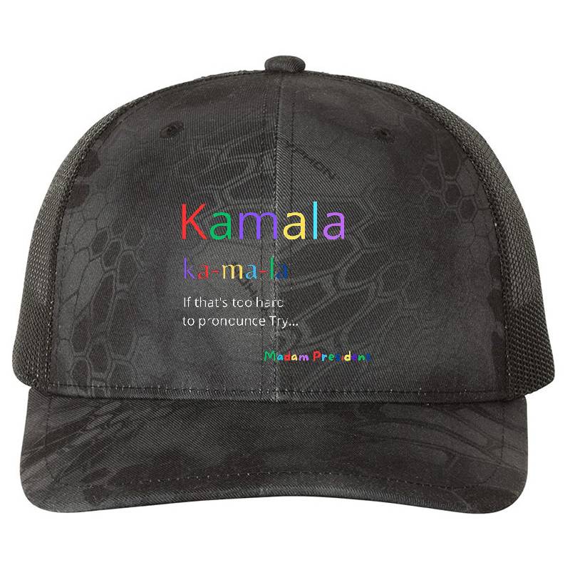 Kamala If that's too hard to pronounce try Madam President Premium Flat Bill Snapback Caps