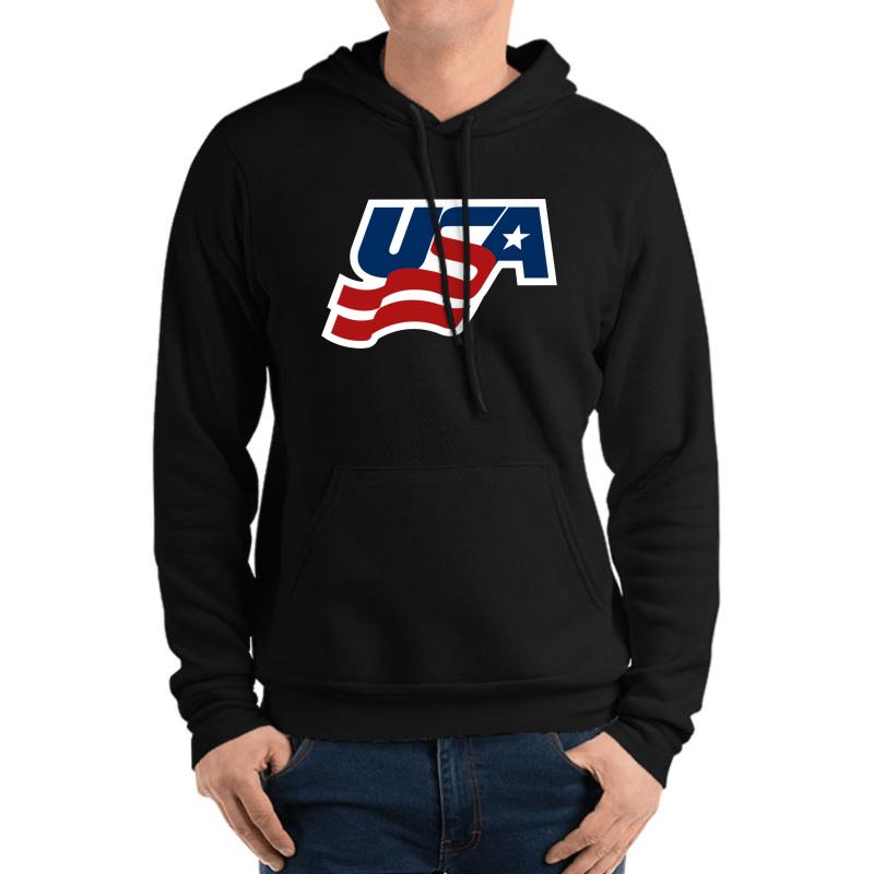 Usa Hockey Logo ! Fitness Gym Crossfit Unisex Hooded Sweatshirt Men Black