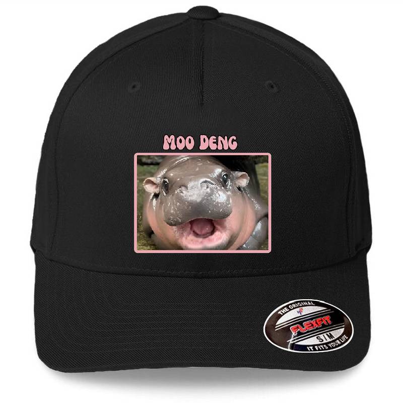 Moo-Deng hippo for hippo lovers Premium Flat Bill Snapback Caps
