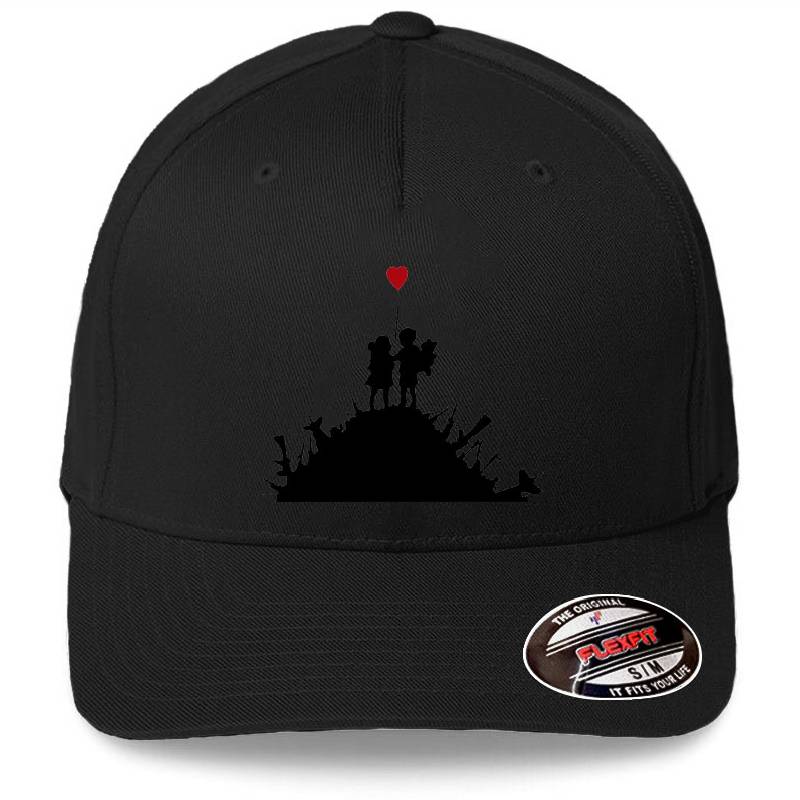 Banksy girl and boy with balloon heart Unisex V-Neck T-Shirts