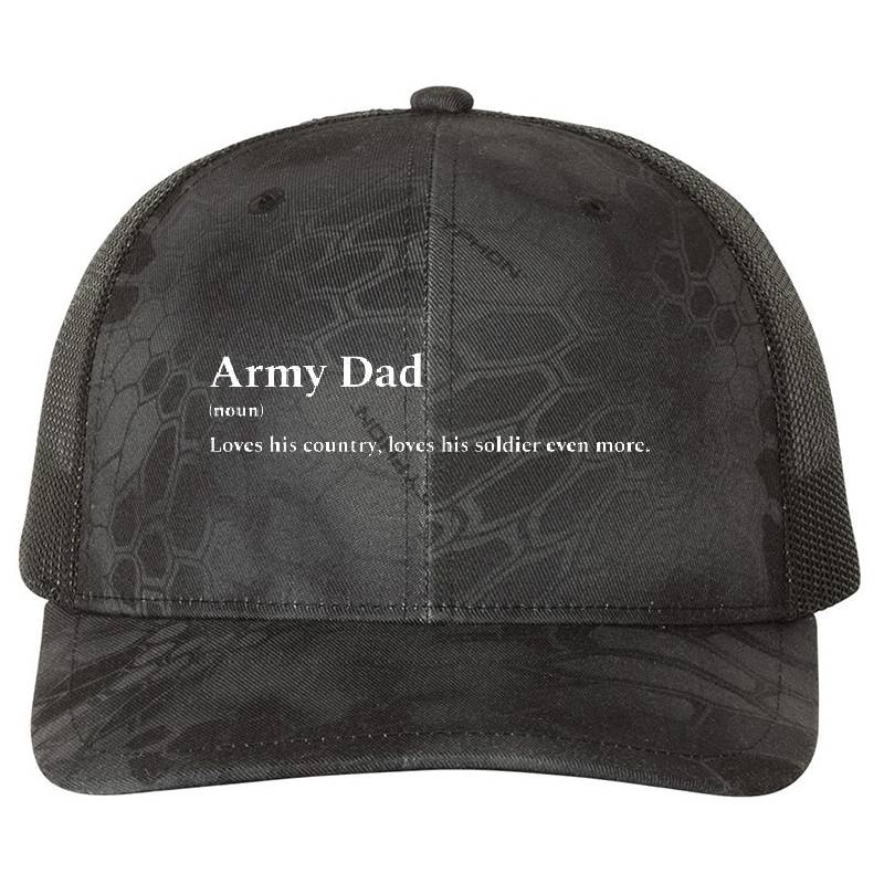 Army Dad Loves His Country, Loves His Soldier Even More Premium Flat Bill Snapback Caps