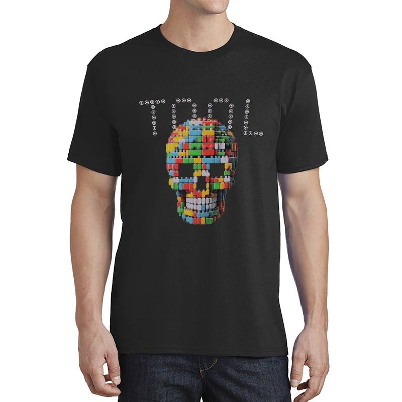 Brick Head Skull Unisex V-Neck T-Shirts