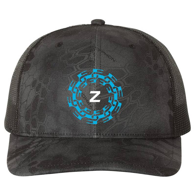Futuristic Tech Ring with Letter Z emblem Premium Flat Bill Snapback Caps