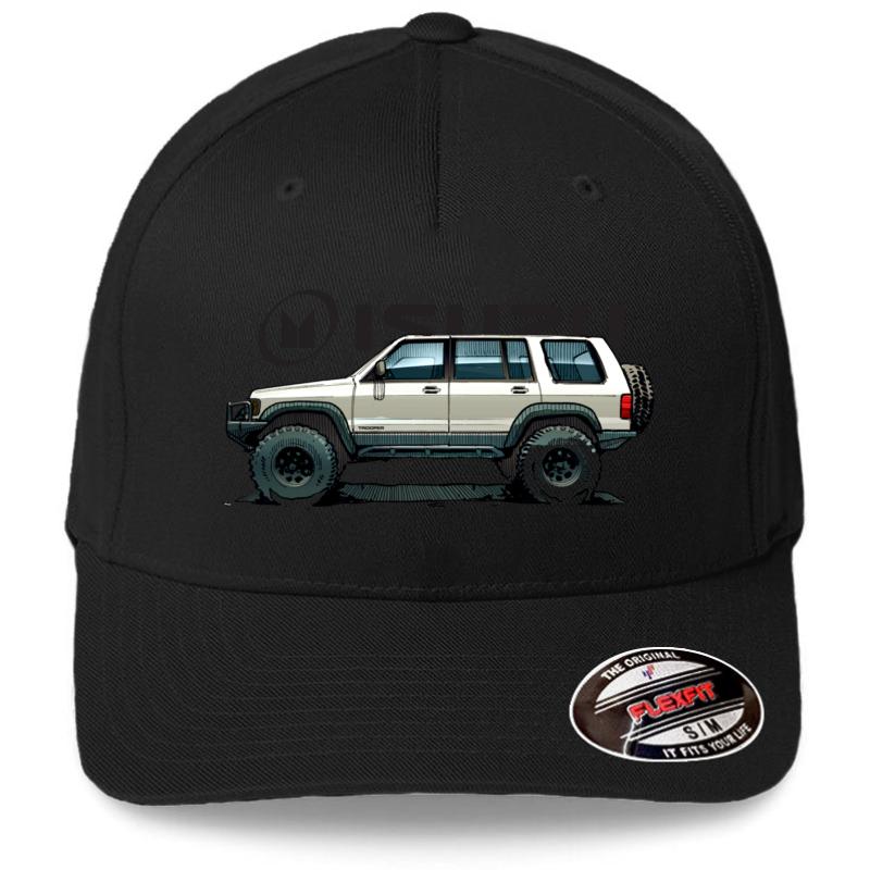 2Nd Gen Isuzu Trooper - White Flexfit Baseball Cap  Black