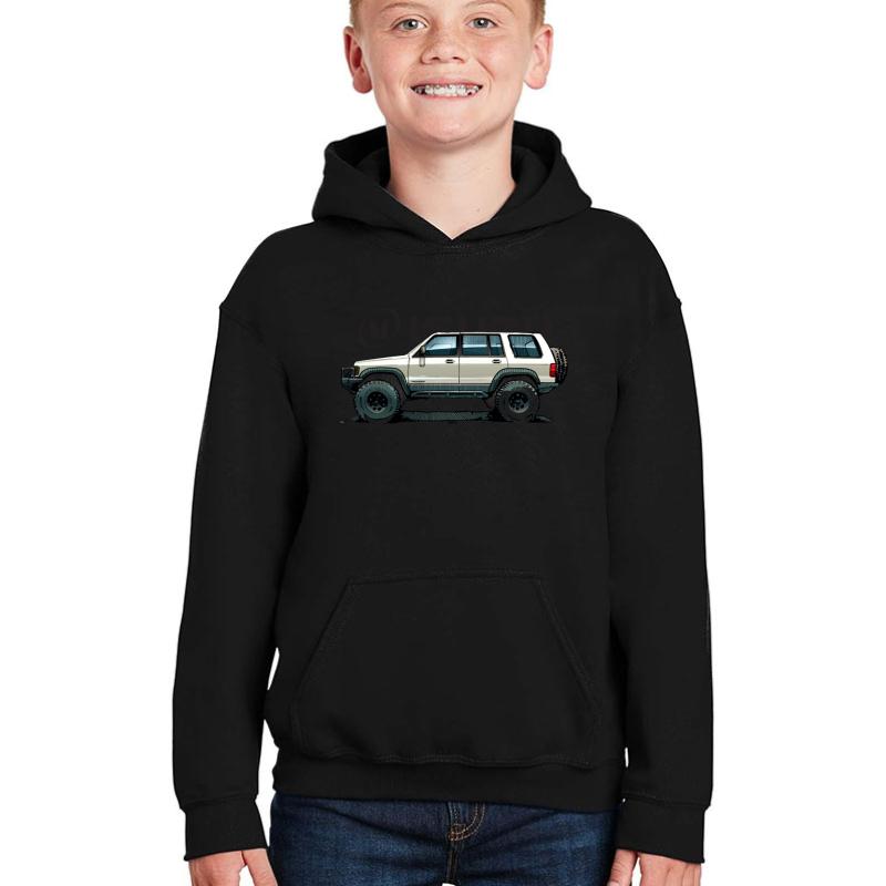 2Nd Gen Isuzu Trooper - White Youth Hooded Sweatshirt Boy Black