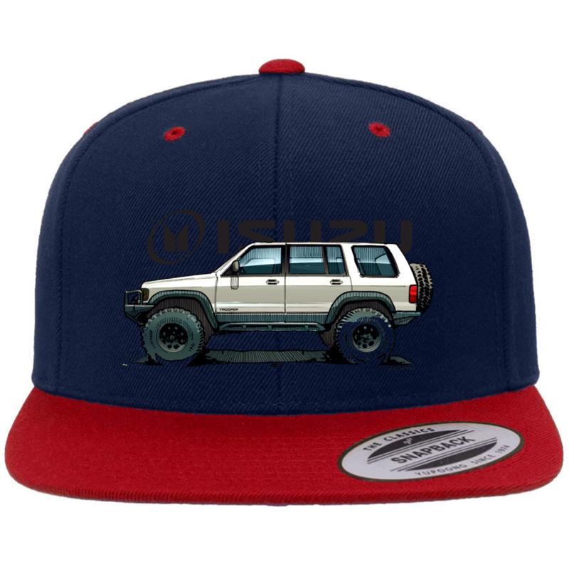 2Nd Gen Isuzu Trooper - White Premium Flat Bill Snapback Cap  Navy