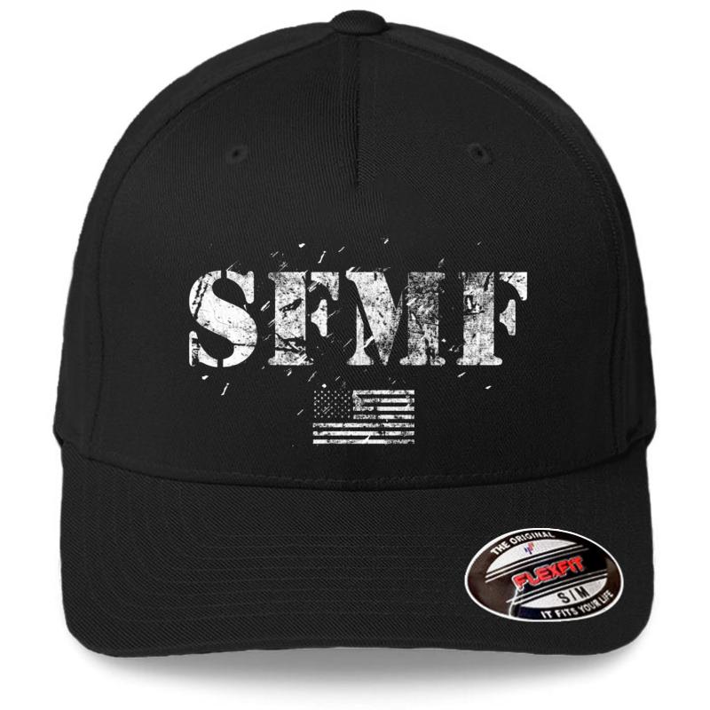 American Military Usa Flag Pride Stand Aside Sfmf White Flexfit Baseball Cap  Black