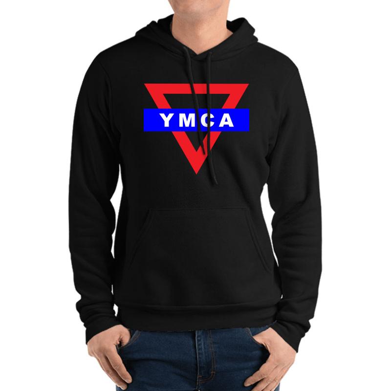 Ymca Triangle Logo Unisex Hooded Sweatshirt Men Black