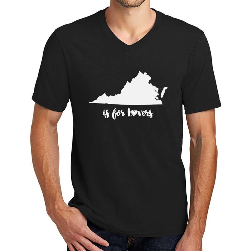 Virginia Is For Lovers Unisex V-Neck T-Shirt Men Black