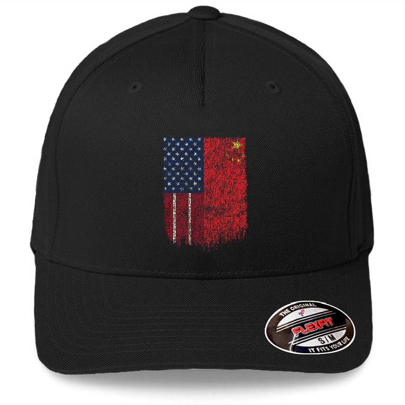 Chinese American Shirt USA China Flag T Shirt Pride Premium Flat Bill Snapback Caps