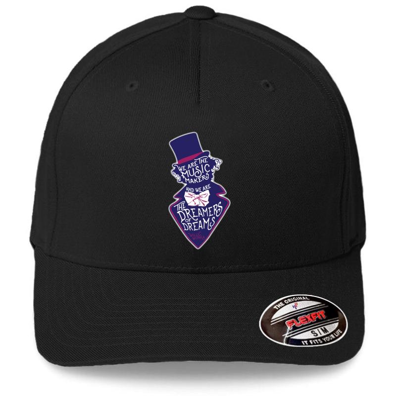 Willy Wonka Dreamers Of Dreams Flexfit Baseball Cap  Black