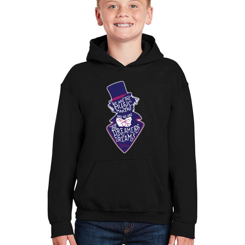 Willy Wonka Dreamers Of Dreams Youth Hooded Sweatshirt Boy Black