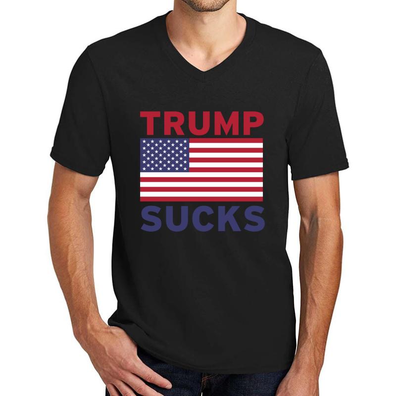 Trump Sucks Unisex V-Neck T-Shirt Men Black