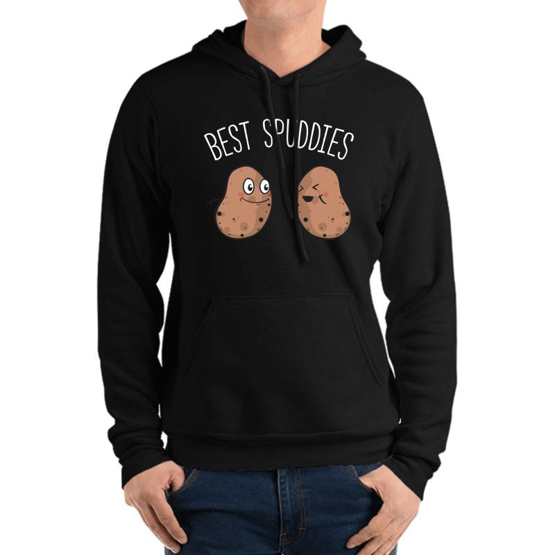 Vegan Best Spuddies Funny Potato Veggies Unisex Hooded Sweatshirt Men Black