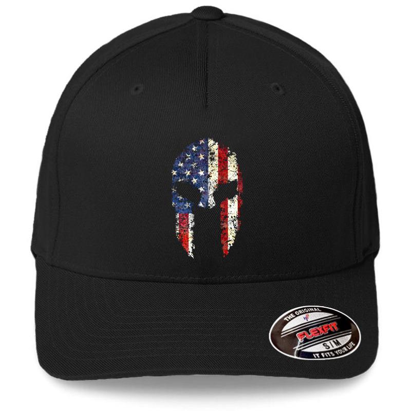 American Spartan Flexfit Baseball Cap  Black