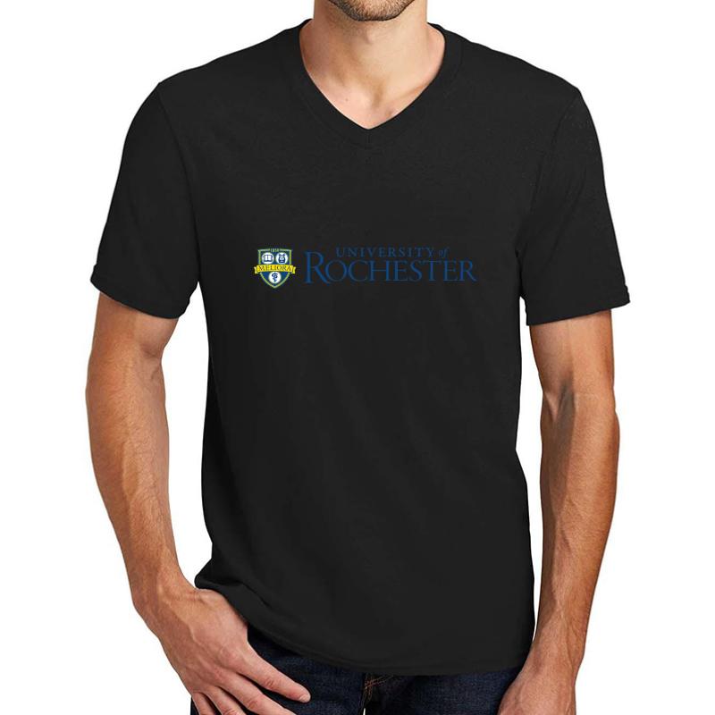 University Of Rochester Unisex V-Neck T-Shirt Men Black