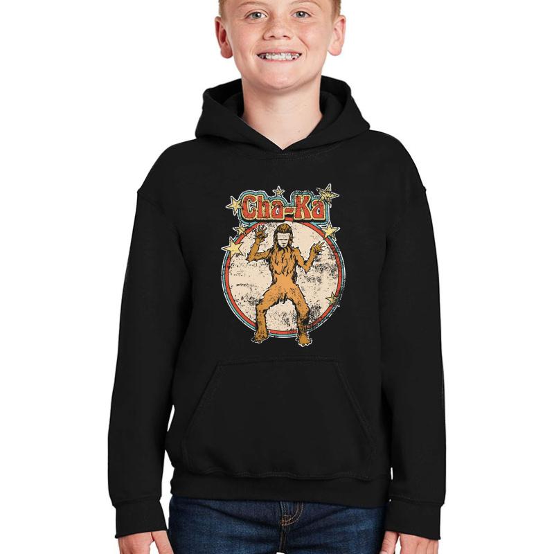 Vintage Cha-Ka Graphic Land Of The Lost Youth Hooded Sweatshirt Boy Black