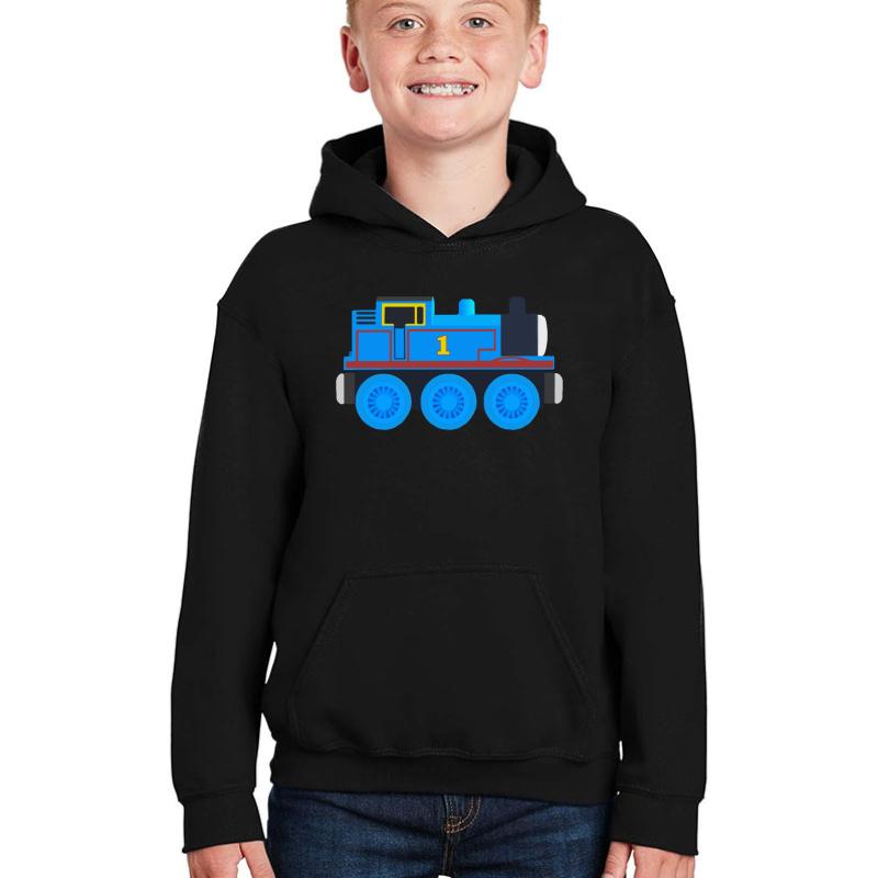 Thomas - Wooden Train Toy Youth Hooded Sweatshirt Boy Black