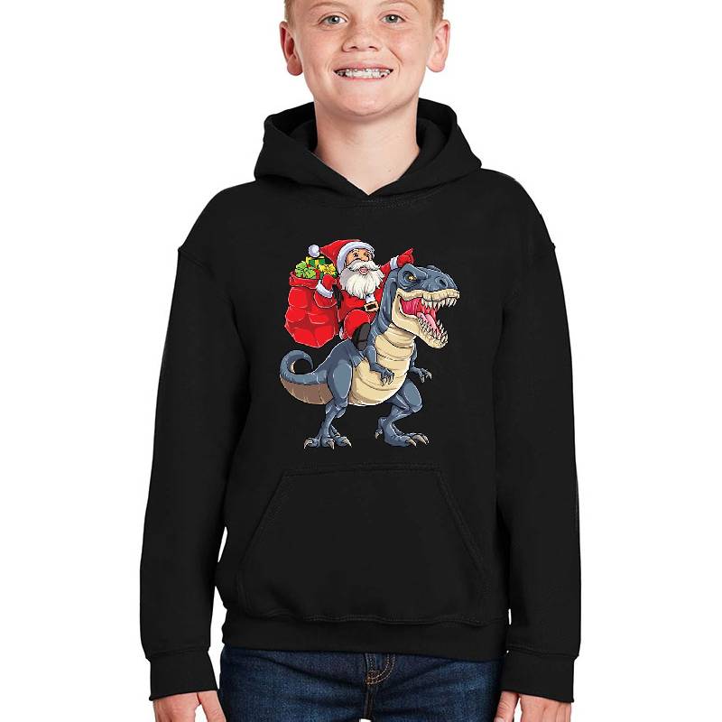 Santa Riding Dinosaur T rex T Shirt Christmas Gifts X-mas Kids Boys Girls Man Women Flexfit Baseball Caps