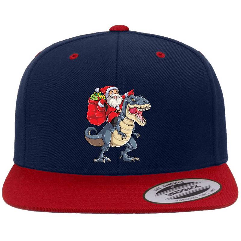 Santa Riding Dinosaur T rex T Shirt Christmas Gifts X-mas Kids Boys Girls Man Women Flexfit Baseball Caps